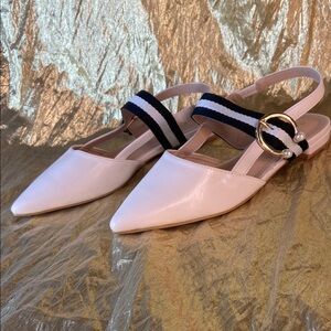 Allegra K cream colored Slingback Flats